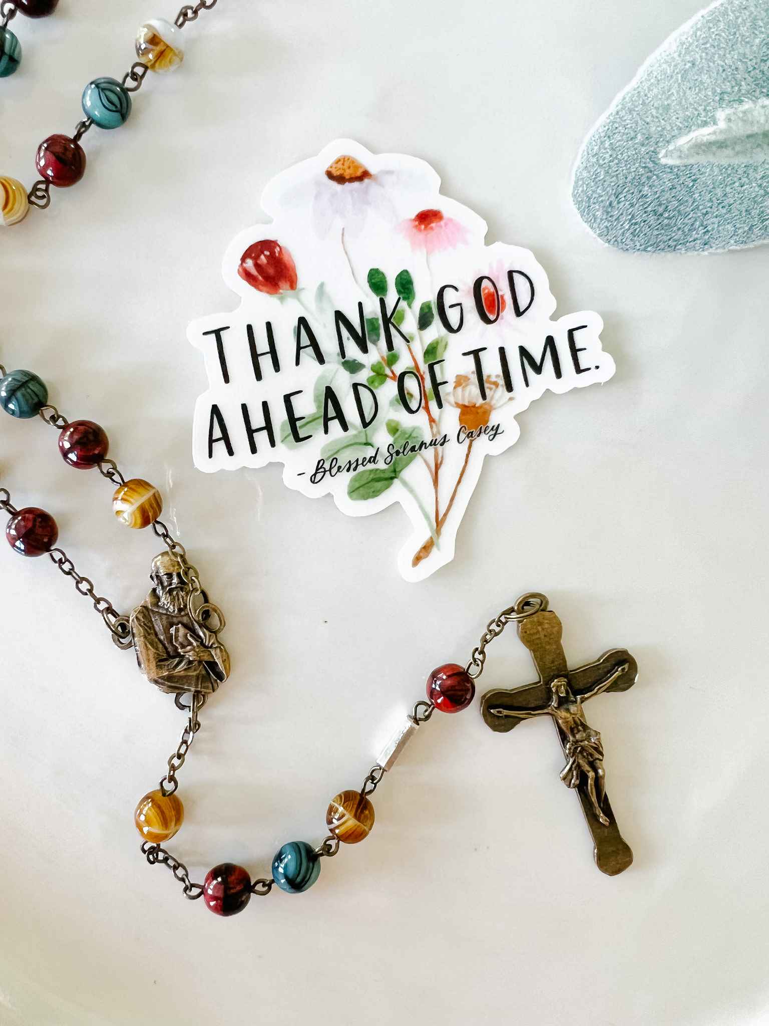 Thank God Ahead of Time Sticker | Solanus Casey | House of Joppa