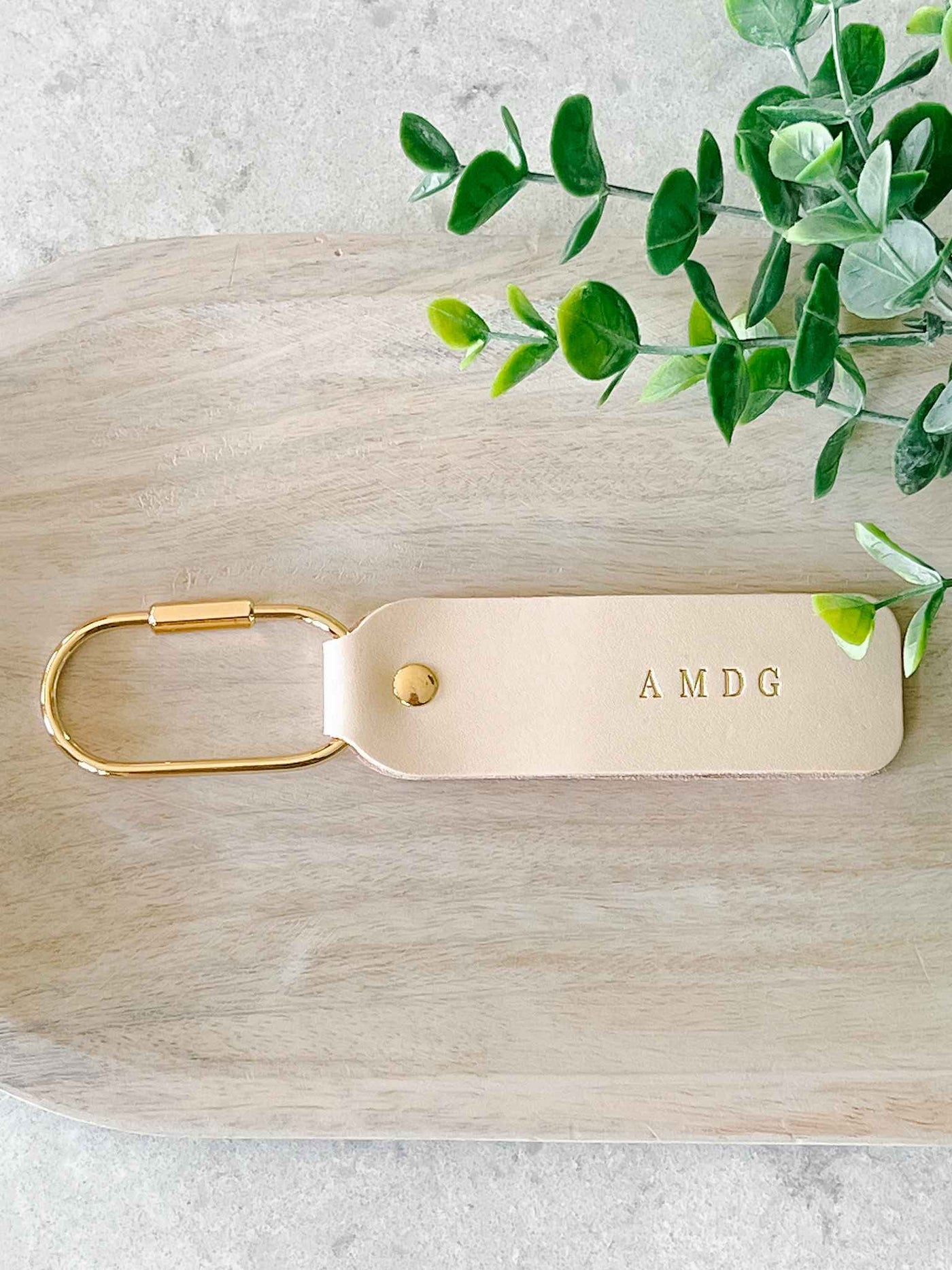 AMDG Leather Key Chain