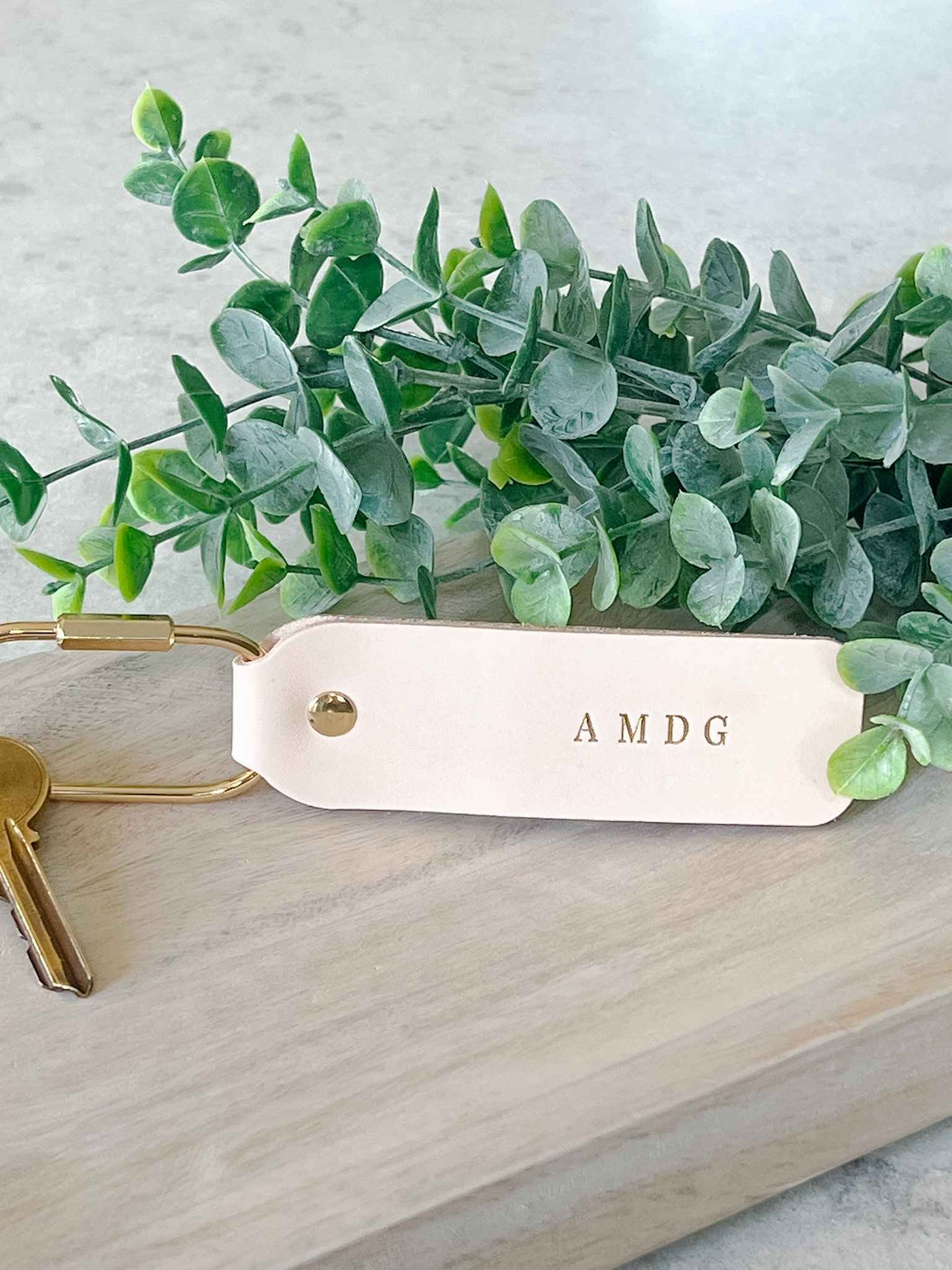 AMDG Leather Key Chain
