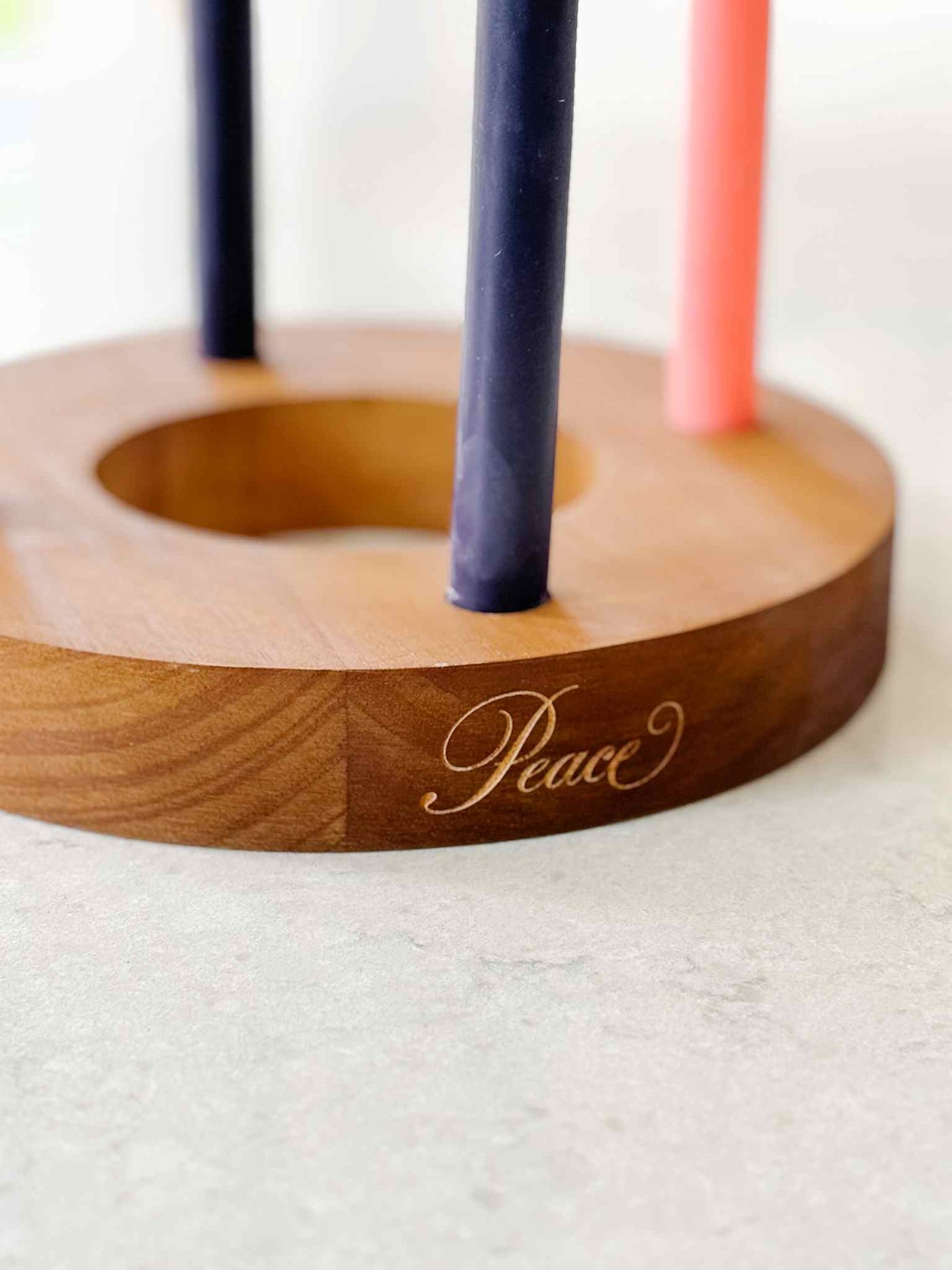 Advent Wreath with 100% Pure Beeswax Hand-Dipped Taper Candles