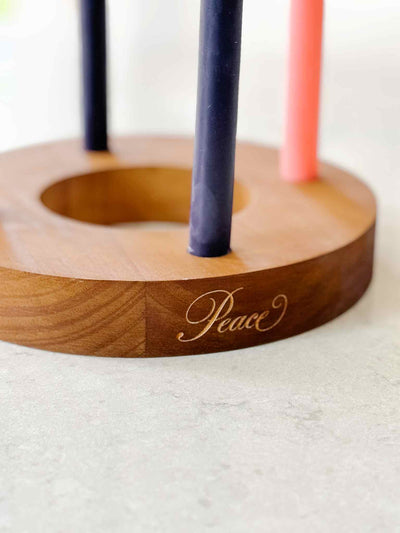 Advent Wreath with 100% Pure Beeswax Hand-Dipped Taper Candles