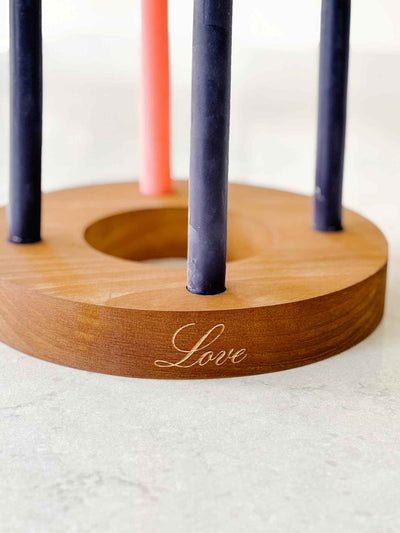 Advent Wreath with 100% Pure Beeswax Hand-Dipped Taper Candles