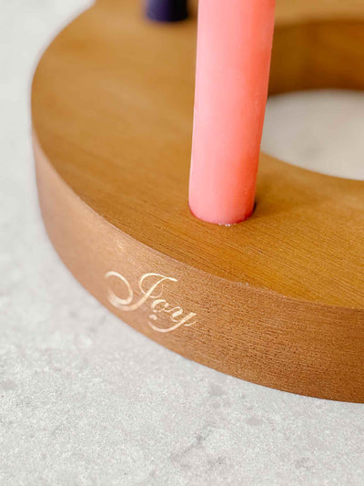Advent Wreath with 100% Pure Beeswax Hand-Dipped Taper Candles
