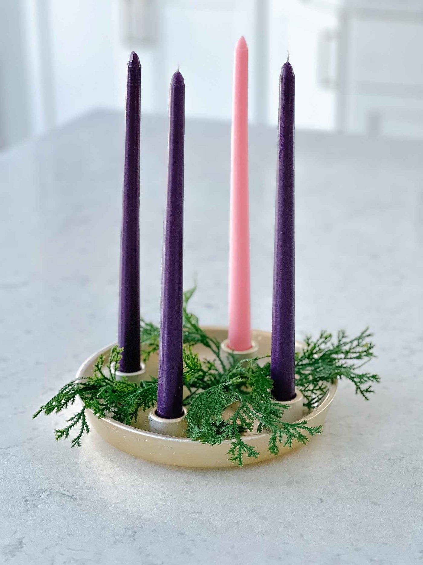 Advent Wreath with Taper Candles
