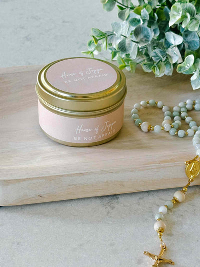 Be Not Afraid Candle Tin + Balsam Fir + Cedarwood + Juniper Berries