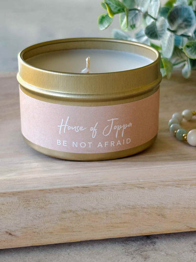 Be Not Afraid Candle Tin + Balsam Fir + Cedarwood + Juniper Berries