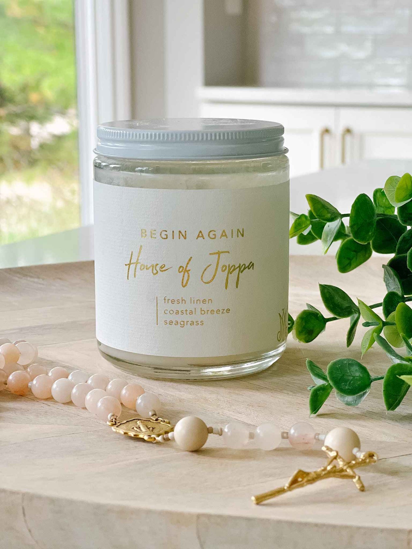 Begin Again Candle - Fresh Linen + Coastal Breeze + Seagrass