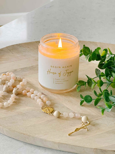 Begin Again Candle - Fresh Linen + Coastal Breeze + Seagrass