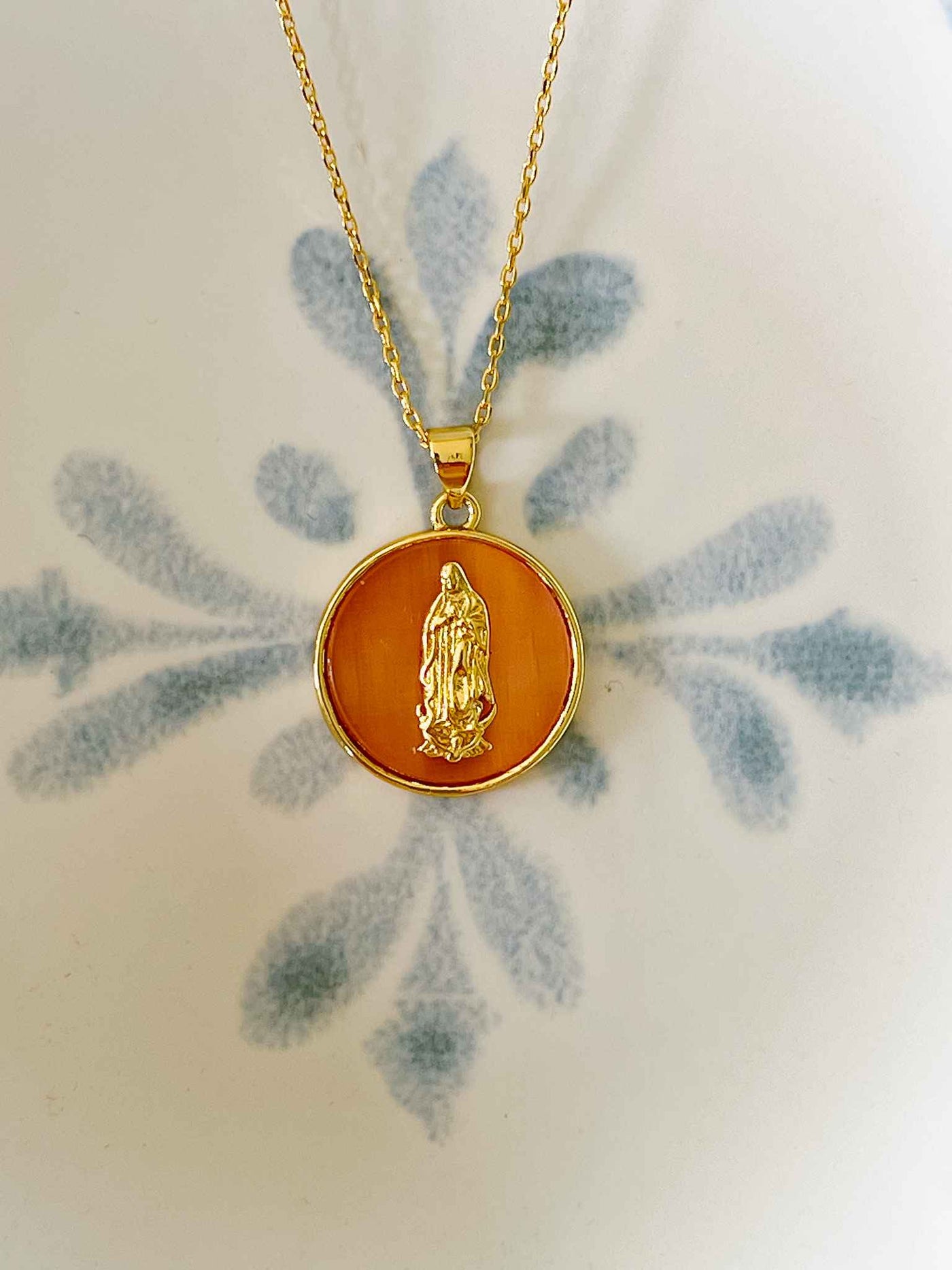 Blessed Mother Necklace - Pink