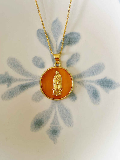 Blessed Mother Necklace - Pink
