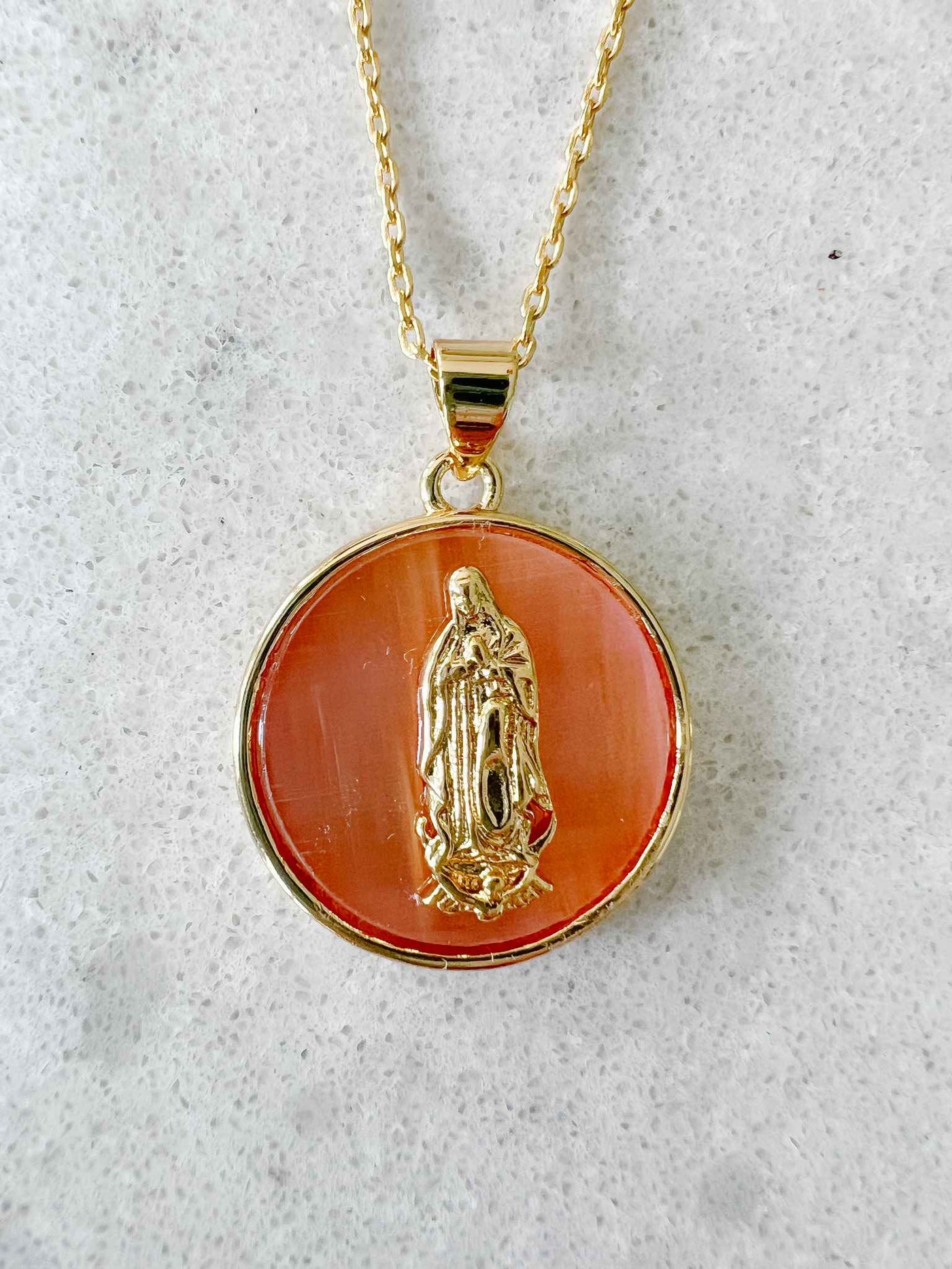 Blessed Mother Necklace - Pink