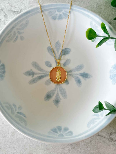 Blessed Mother Necklace - Pink