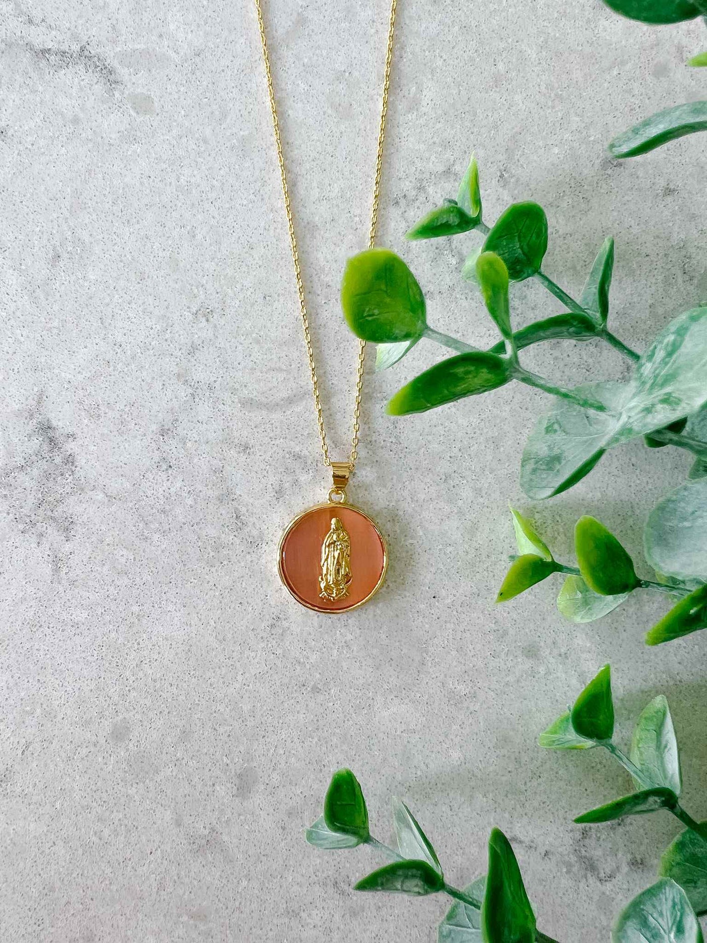 Blessed Mother Necklace - Pink