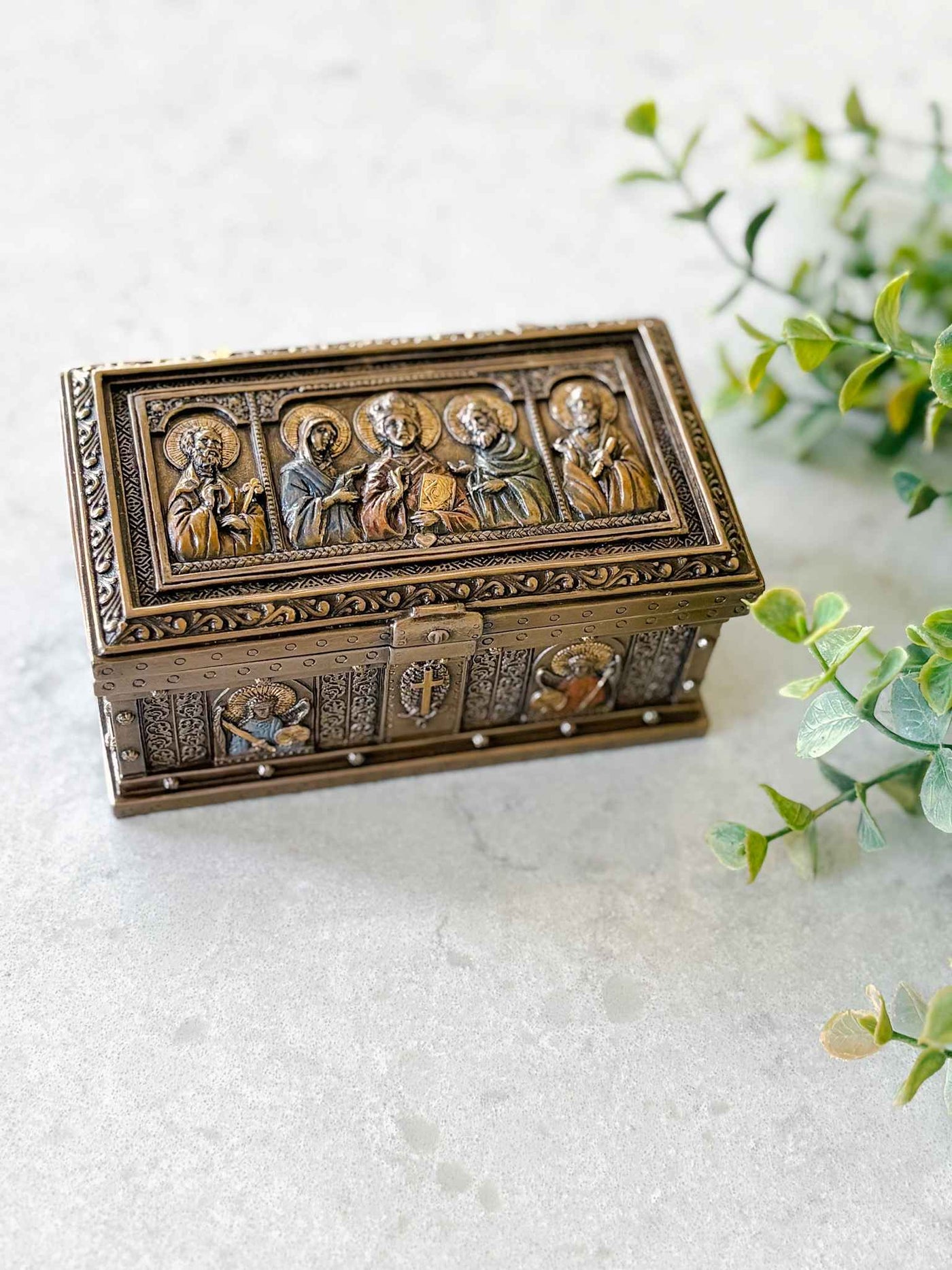 Catholic Saints Trinket Box - Bronze