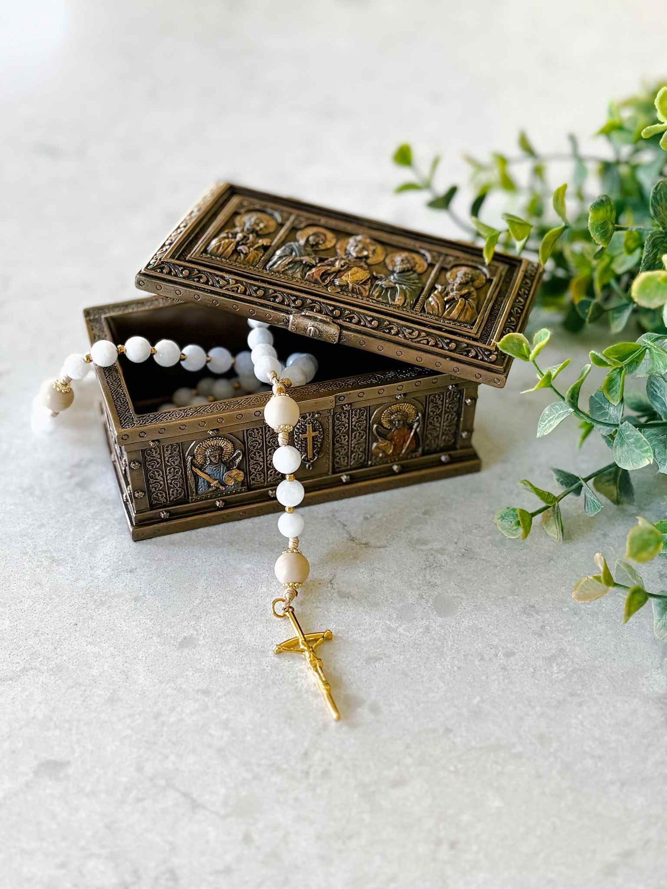 Catholic Collection Box Catholic Saints Trinket Box - Bronze – House of Joppa