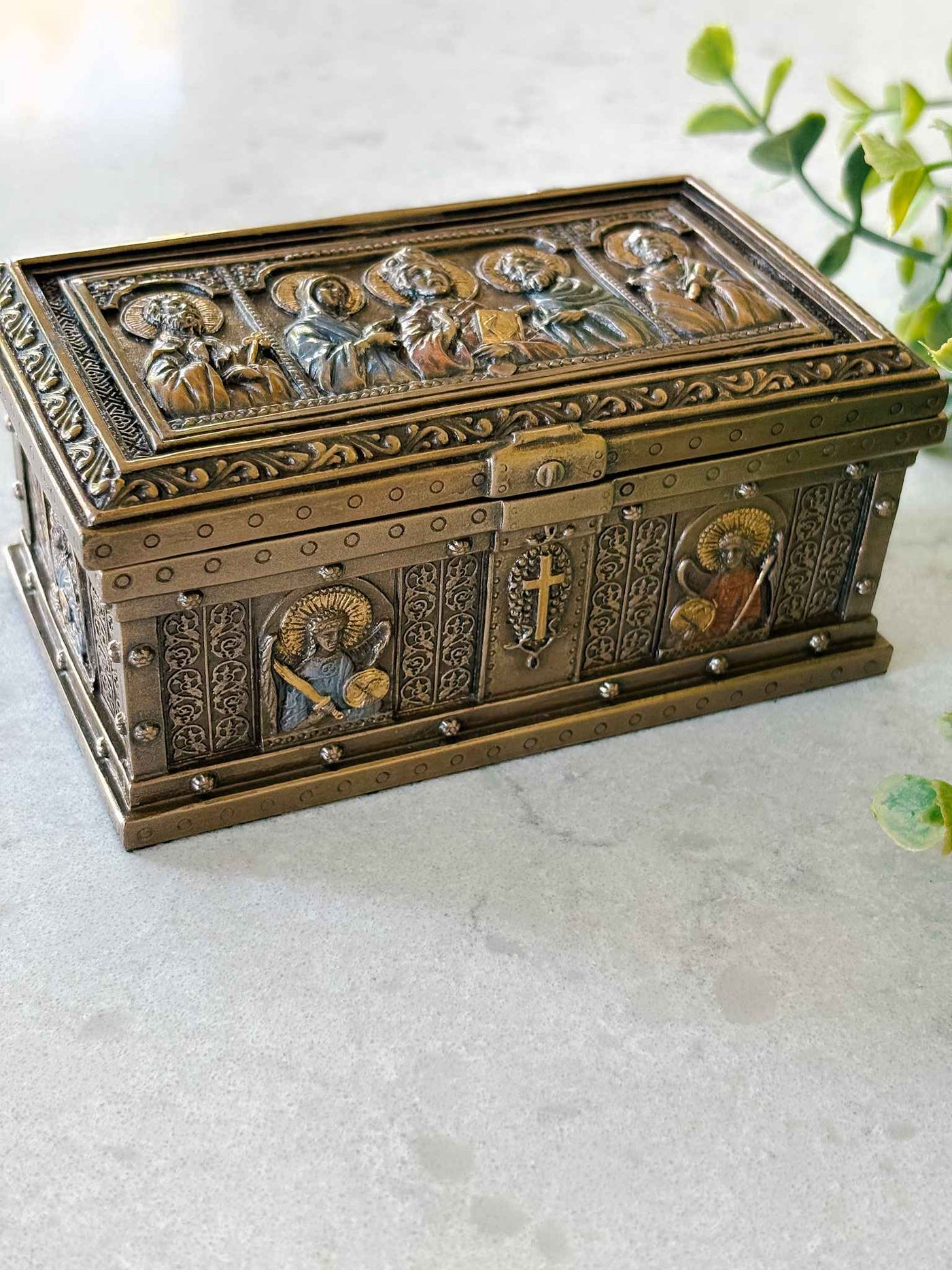 Catholic Saints Trinket Box - Bronze