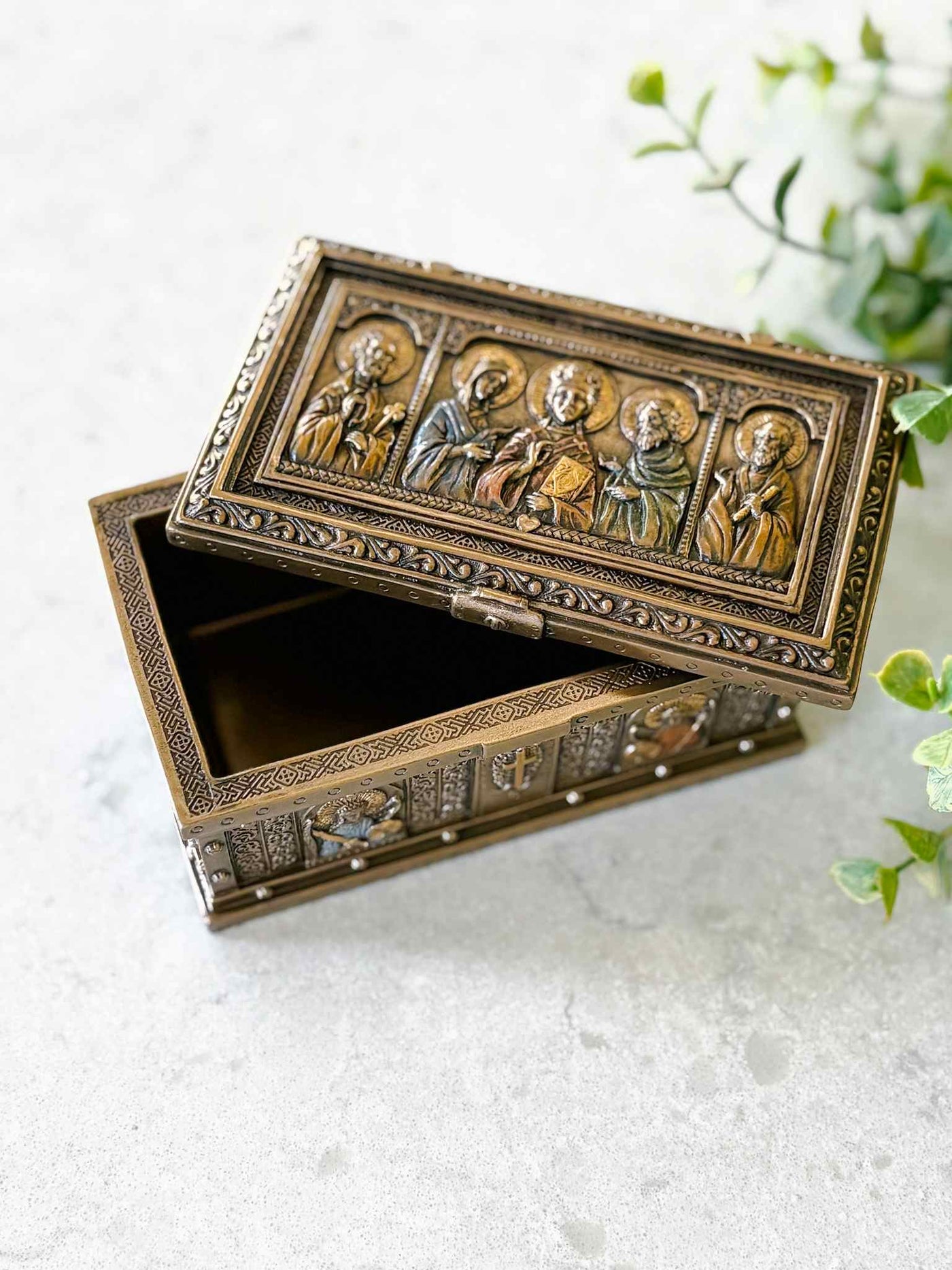 Catholic Saints Trinket Box - Bronze
