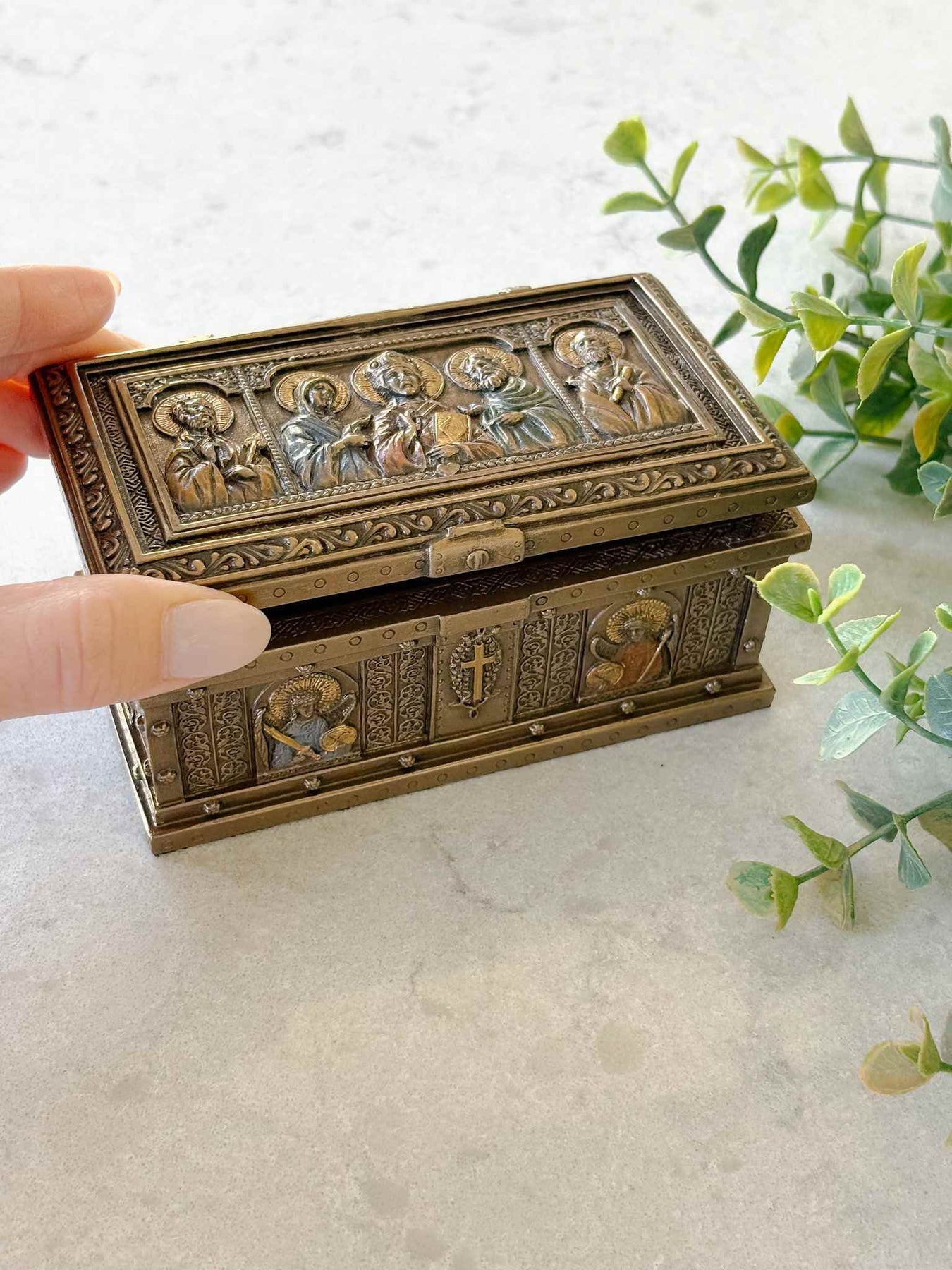 Catholic Collection Box Catholic Saints Trinket Box - Bronze – House of Joppa