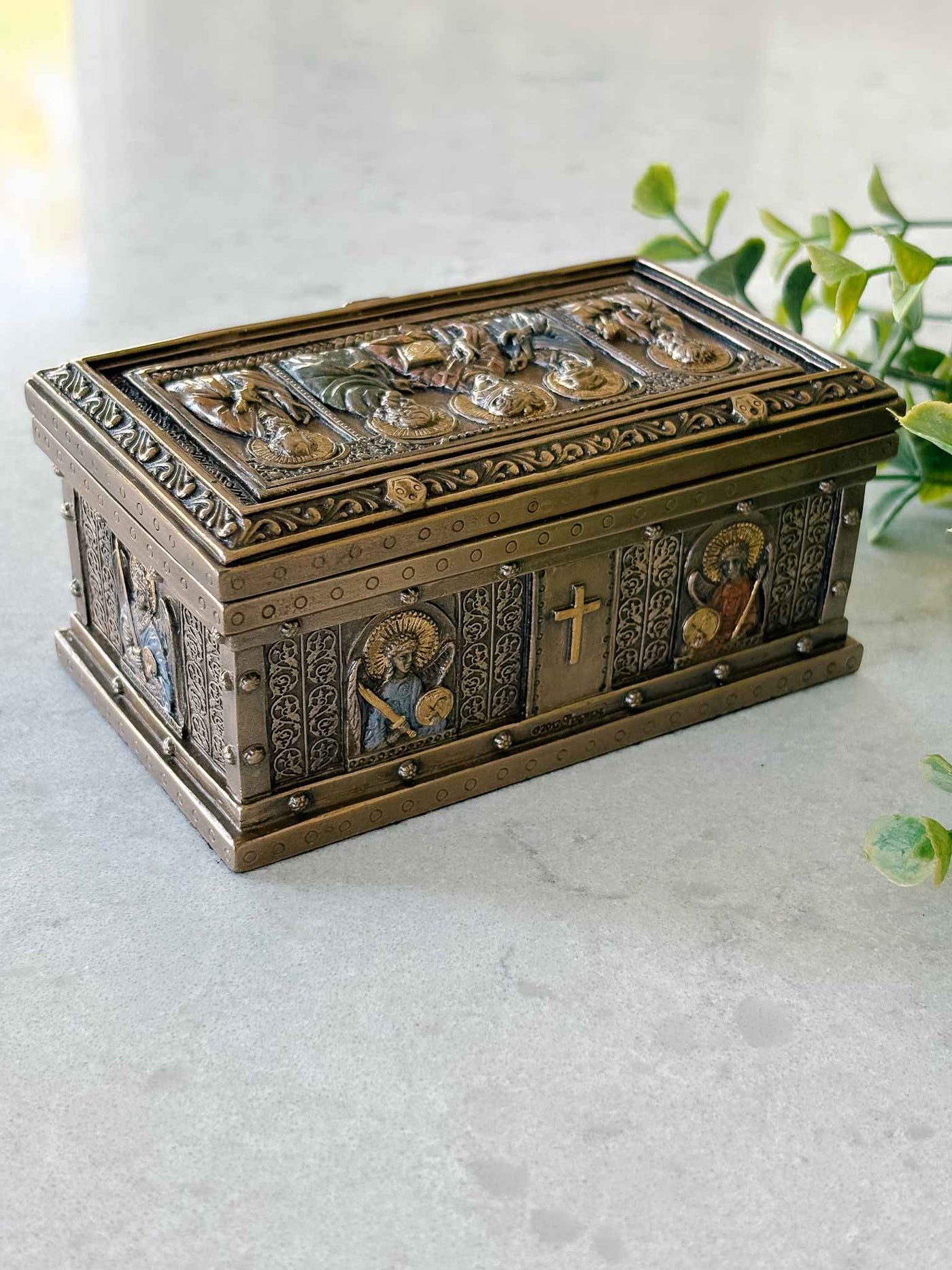 Catholic Saints Trinket Box - Bronze