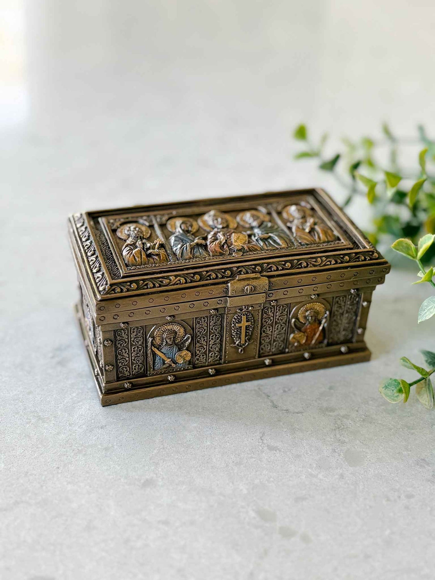 Catholic Saints Trinket Box - Bronze