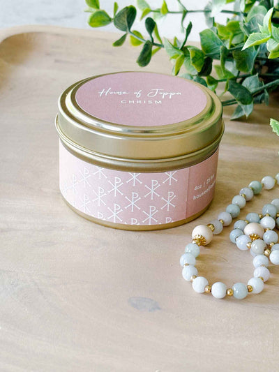 Chrism-Scented Tin Candle + Basalm + Olive Oil + Frankensense