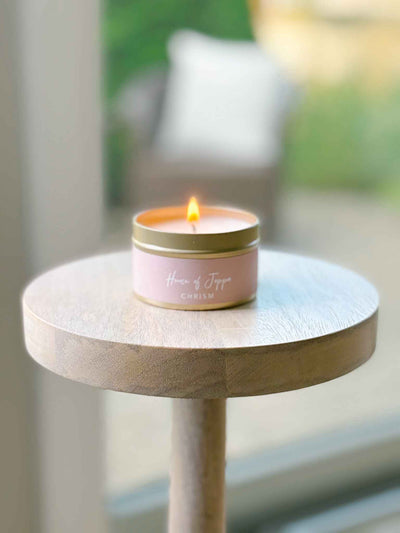 Chrism-Scented Tin Candle + Basalm + Olive Oil + Frankensense