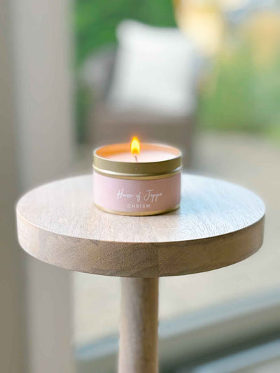 Chrism-Scented Tin Candle + Basalm + Olive Oil + Frankensense