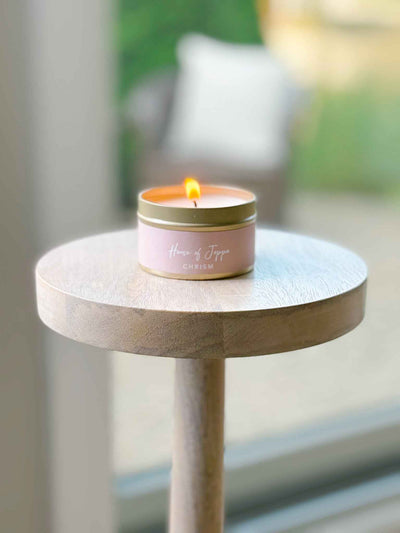 Chrism-Scented Tin Candle + Basalm + Olive Oil + Frankensense