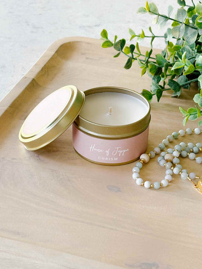 Chrism-Scented Tin Candle + Basalm + Olive Oil + Frankensense