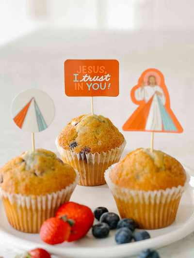 Divine Mercy Cupcake Toppers
