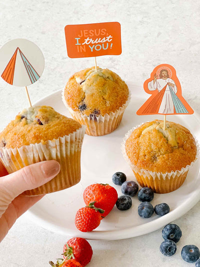 Divine Mercy Cupcake Toppers