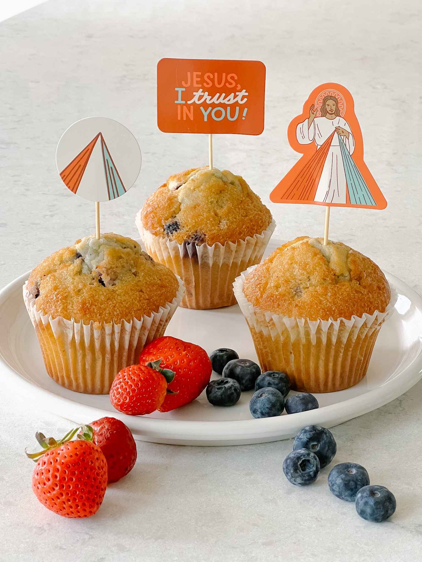 Divine Mercy Cupcake Toppers