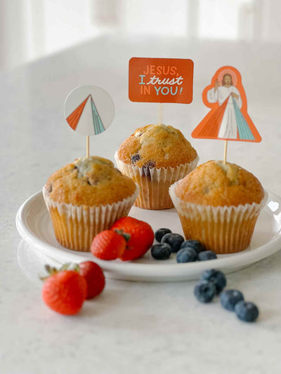 Divine Mercy Cupcake Toppers