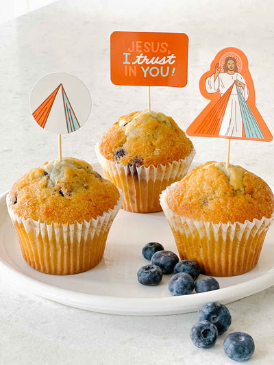 Divine Mercy Cupcake Toppers