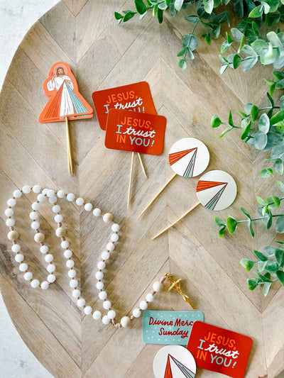 Divine Mercy Cupcake Toppers