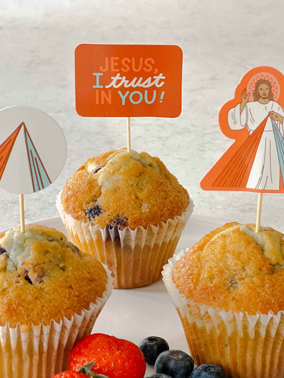 Divine Mercy Cupcake Toppers