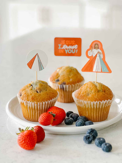 Divine Mercy Cupcake Toppers