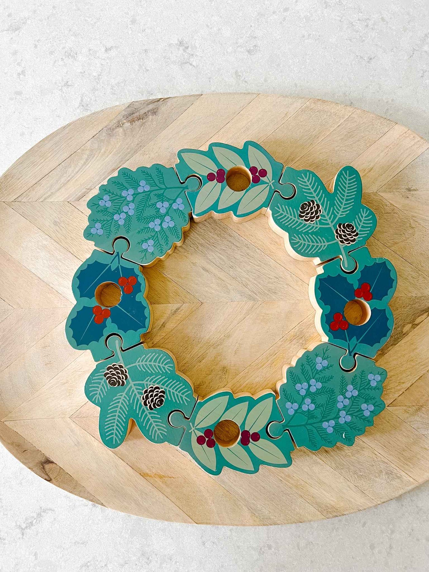 Double Sided Advent to Christmas Wooden Wreath Set