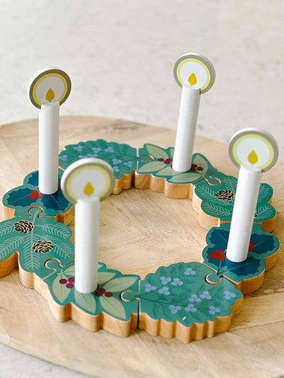 Double Sided Advent to Christmas Wooden Wreath Set