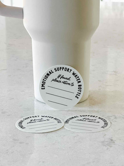 Emotional Support Water Bottle If Found Stickers - Set of 3