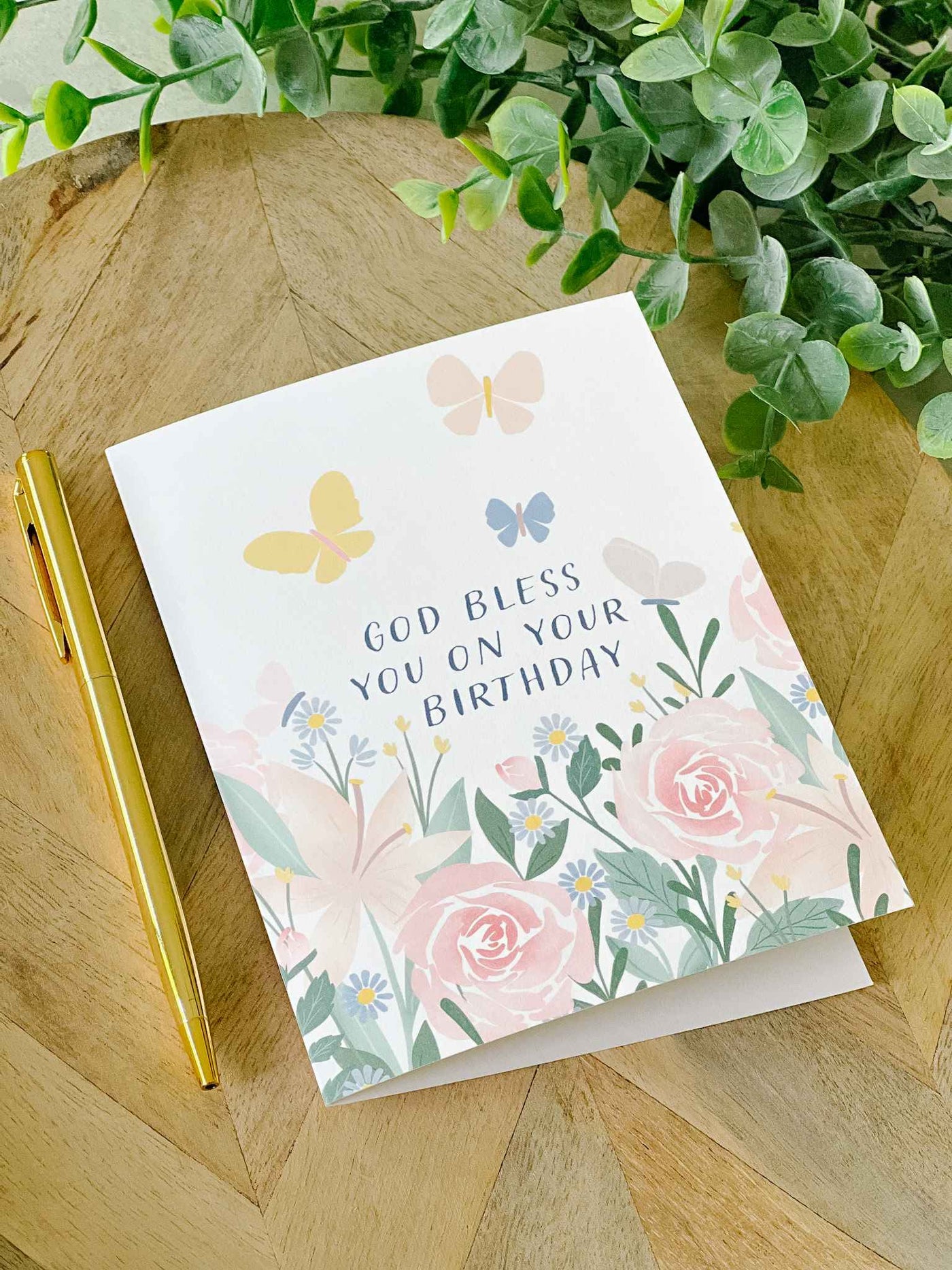 God Bless You on Your Birthday - Greeting Card