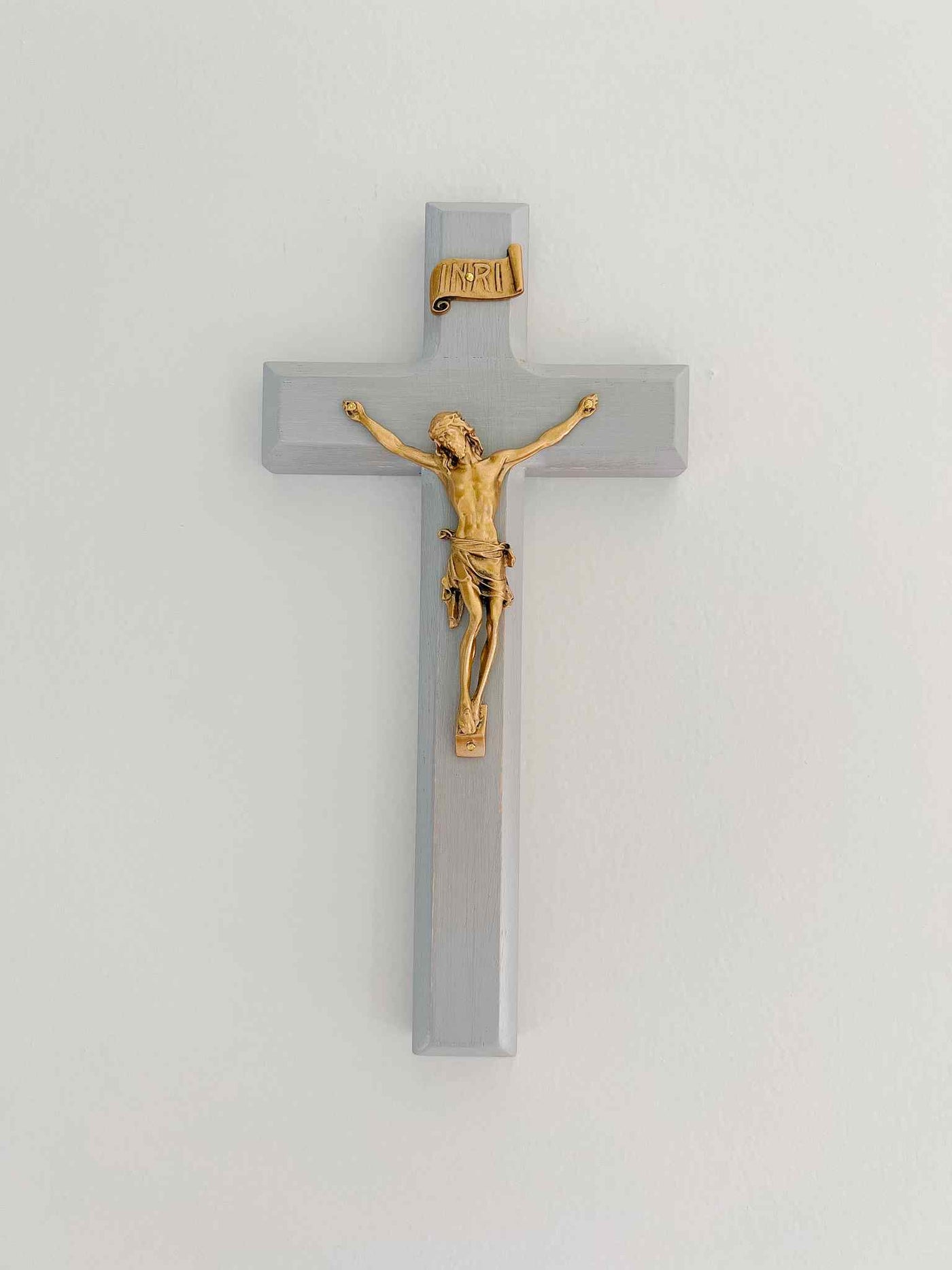 Gray Distressed Wood Crucifix