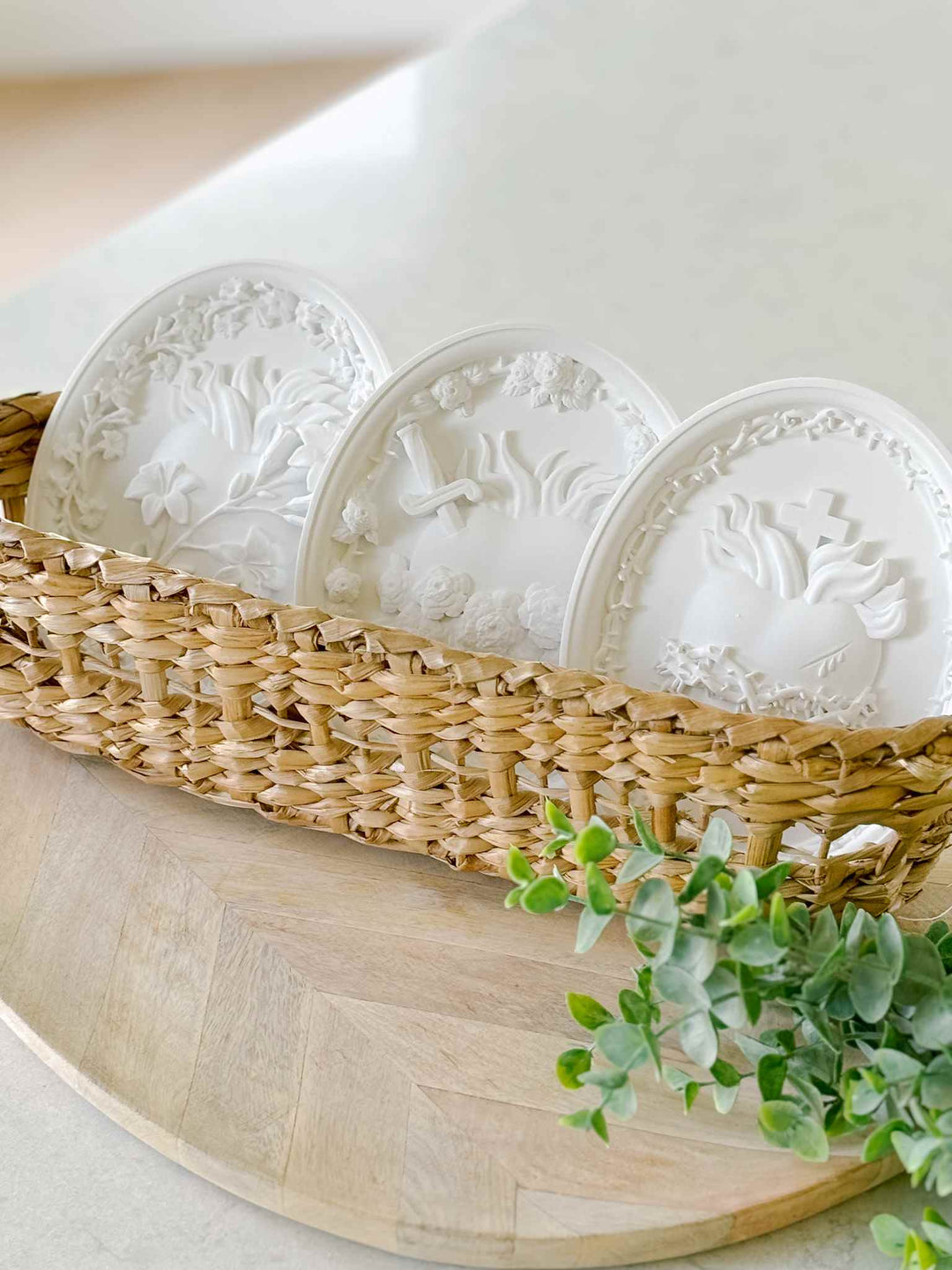 Hearts of the Holy Family Cameo - White