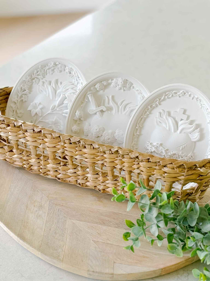 Hearts of the Holy Family Cameo - White