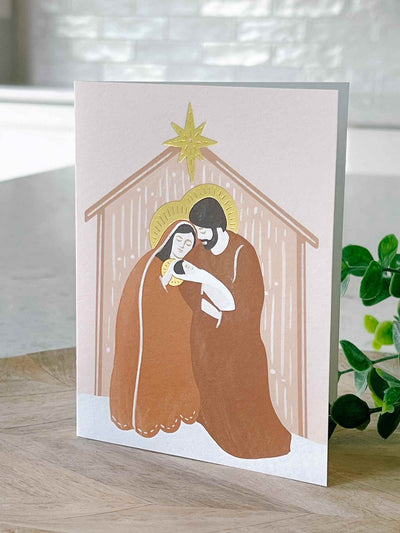 Holy Family Nativity Card - Gold Foil
