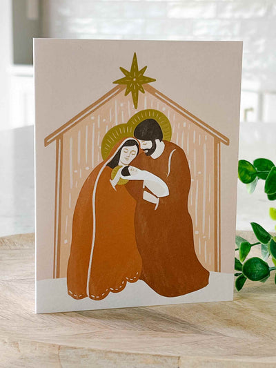 Holy Family Nativity Card - Gold Foil