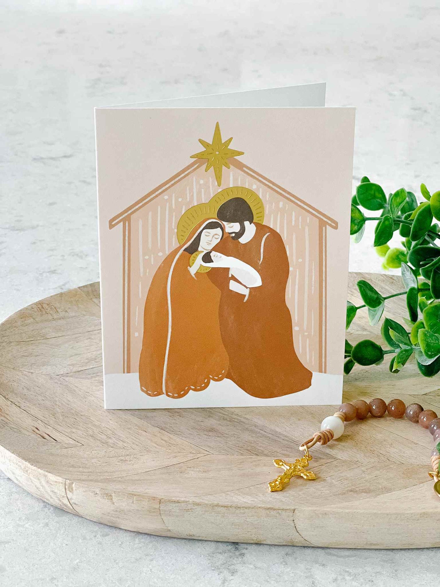 Holy Family Nativity Card - Gold Foil