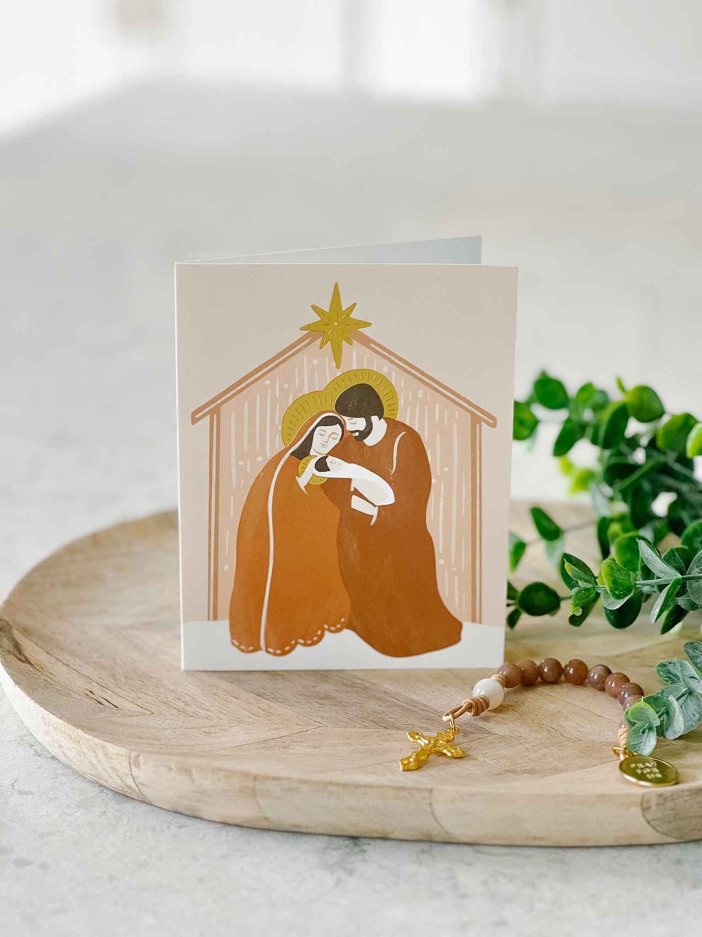 Holy Family Nativity Card - Gold Foil