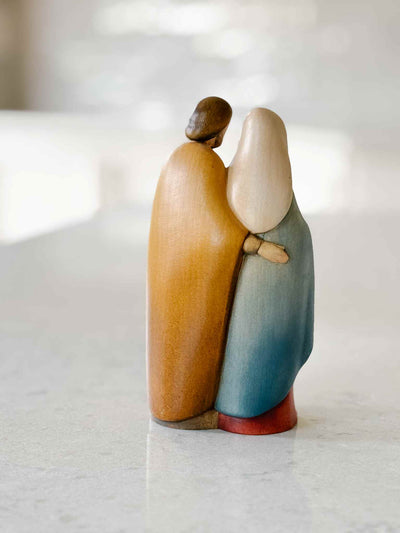 Holy Family - Painted Wooden Statue