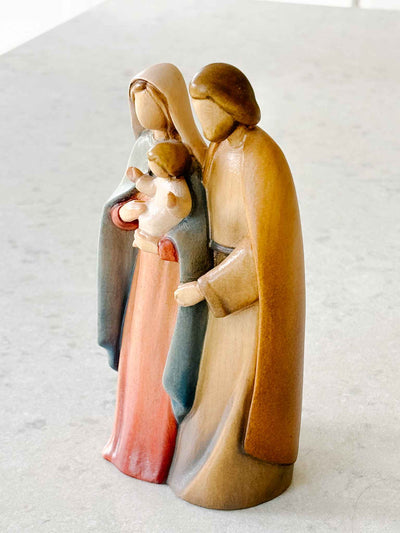 Holy Family - Painted Wooden Statue